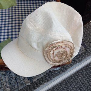 Women's Ball Cap with metal gold flower